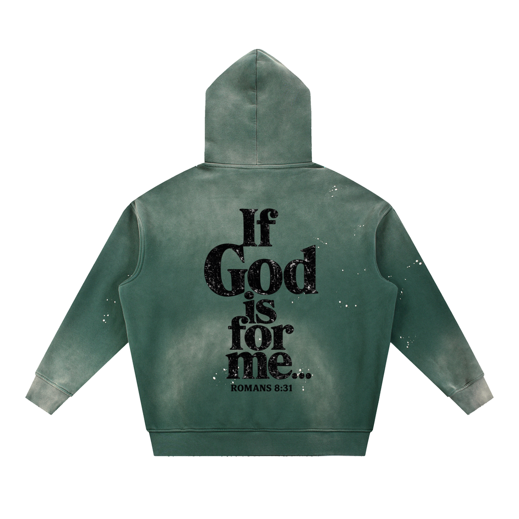 Vintage Washed Frayed Fleece Hoodie