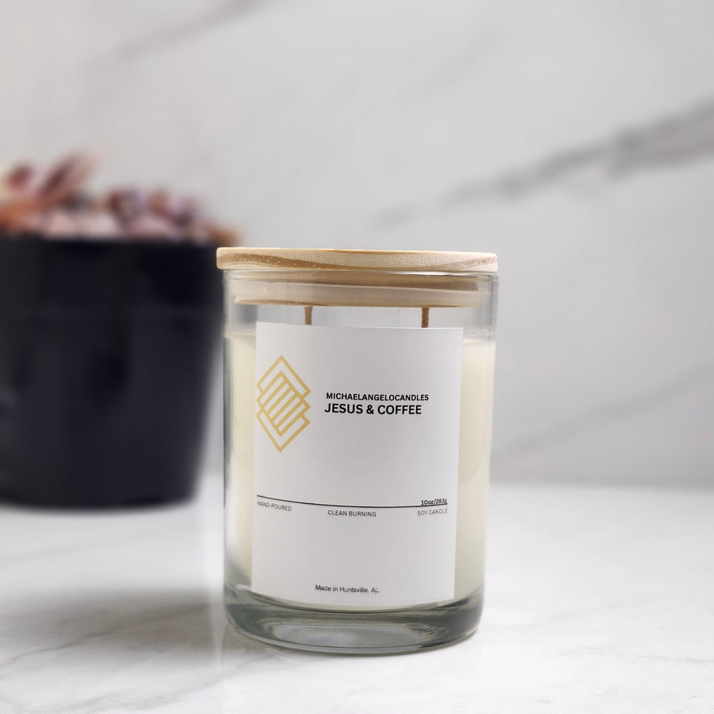 Jesus & Coffee - Soy Wax Candle 11oz with Lid