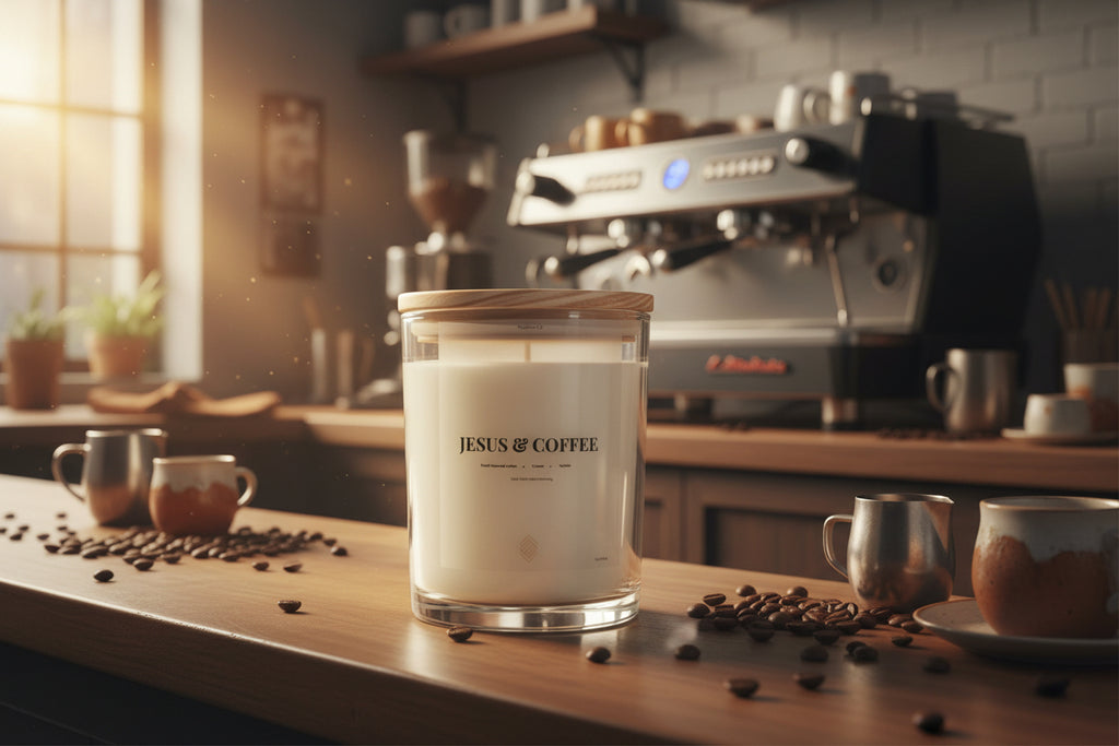Jesus & Coffee - Soy Wax Candle 11oz with Lid