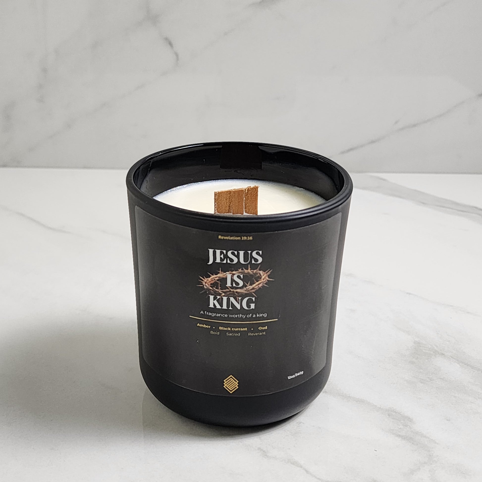 Jesus Is King 13oz Soy Candle with wood wick