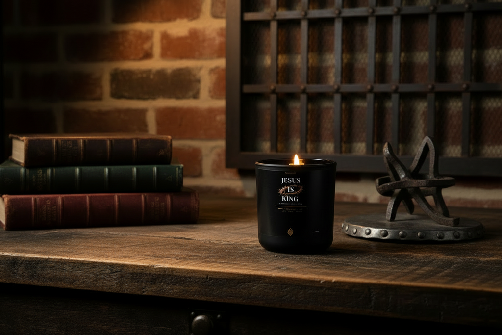 Jesus Is King 13oz Soy Candle with wood wick