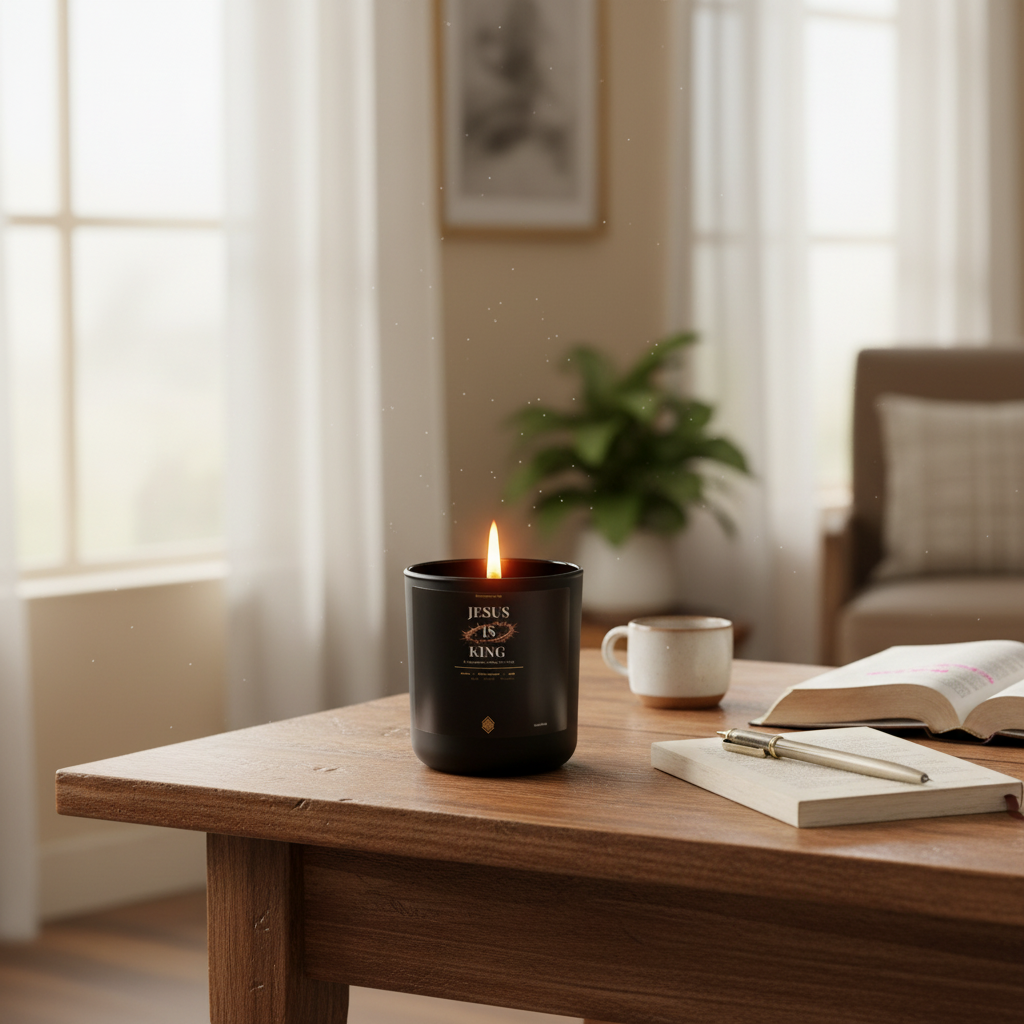Jesus Is King 13oz Soy Candle with wood wick