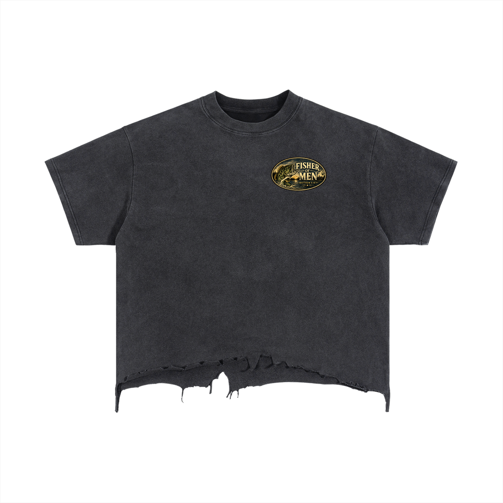 Fisher Of Men Vintage Wash Boxy Distressed Hem T-Shirt