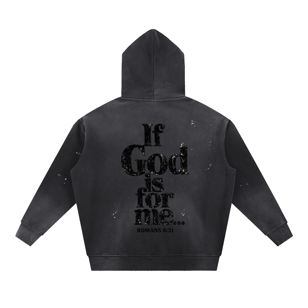 Vintage Washed Frayed Fleece Hoodie