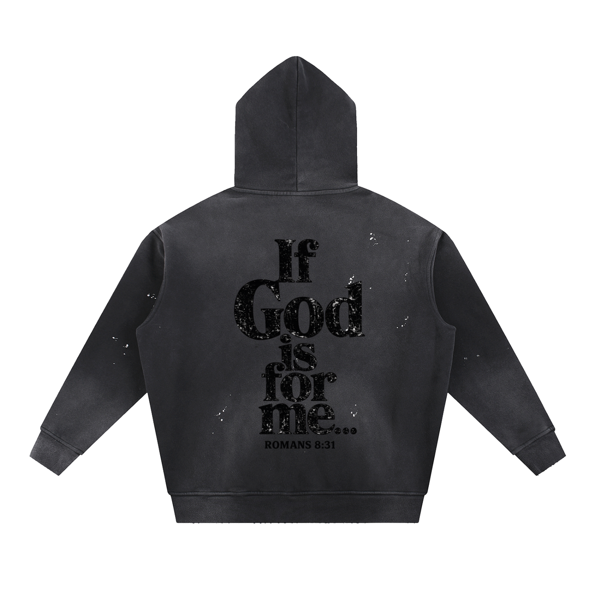 Vintage Washed Frayed Fleece Hoodie