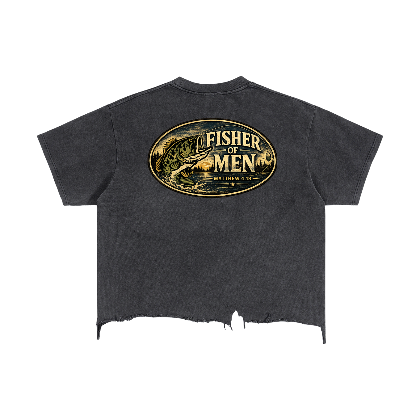 Fisher Of Men Vintage Wash Boxy Distressed Hem T-Shirt
