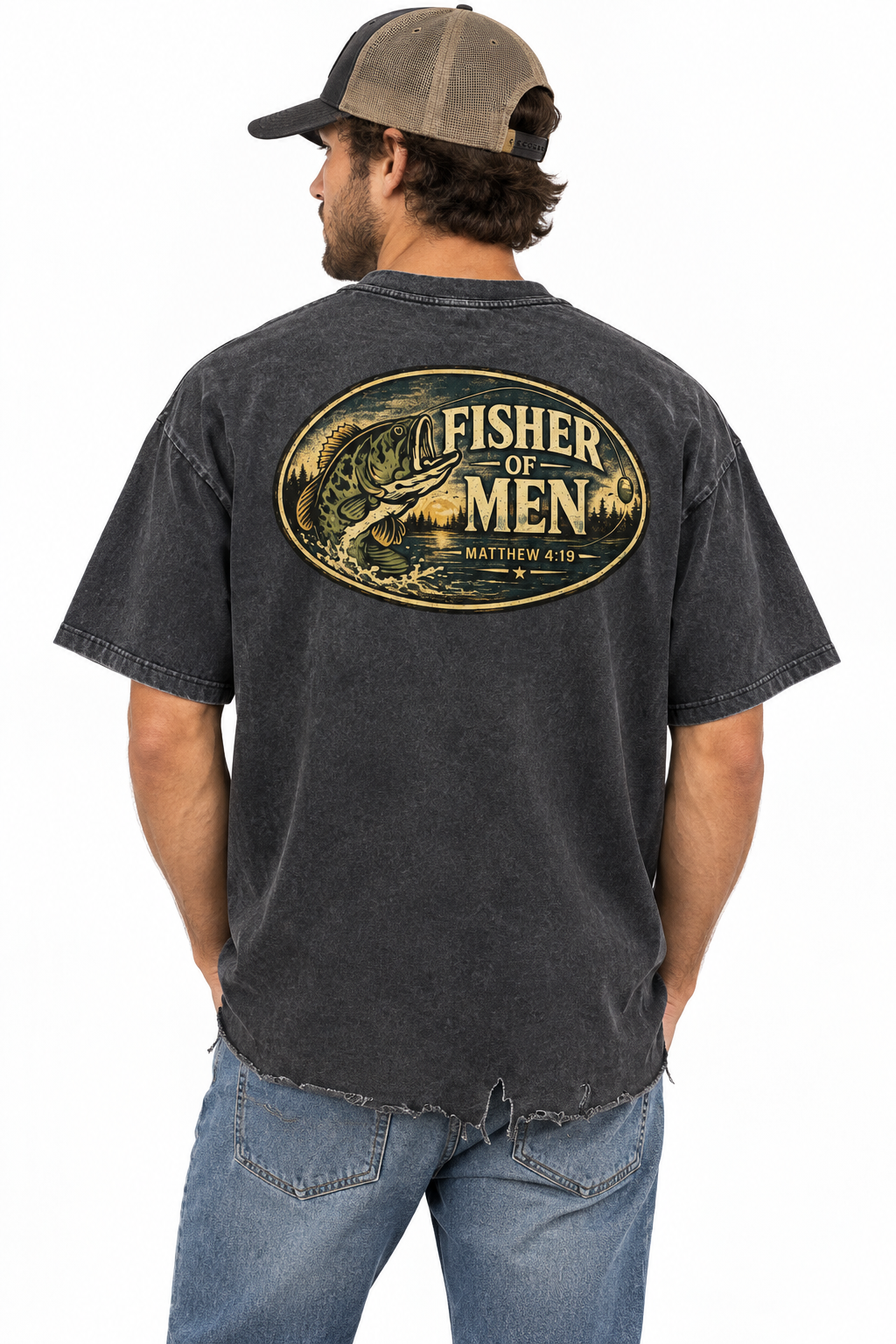 Special order:  Fisher Of Men Vintage Wash Boxy Distressed Hem T-Shirt