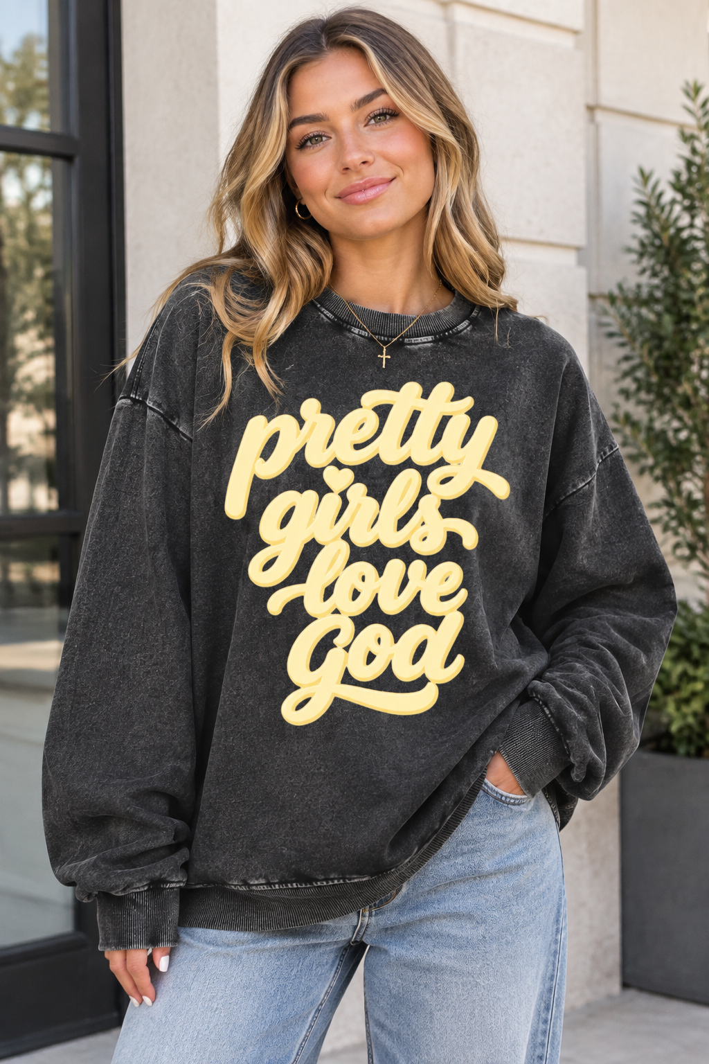 Snow Washed Oversized Sweatshirt