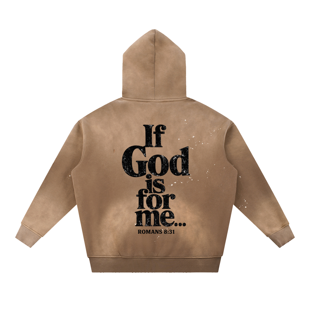 Vintage Washed Frayed Fleece Hoodie
