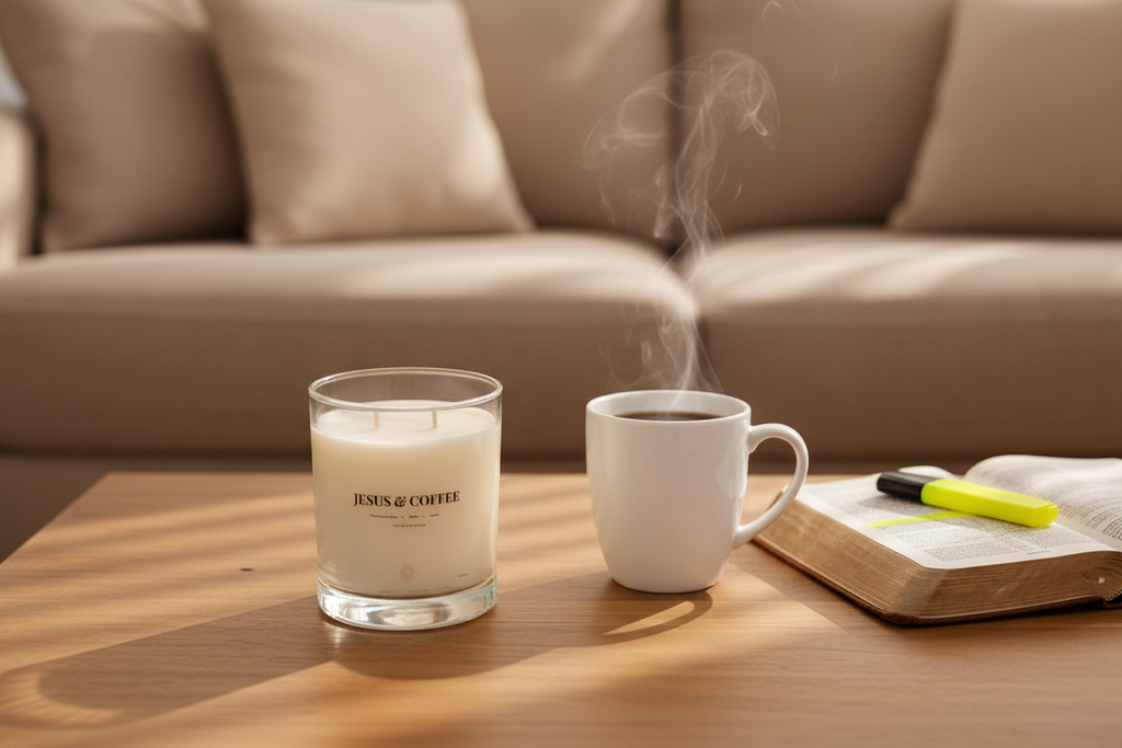 Jesus & Coffee - Soy Wax Candle 11oz with Lid