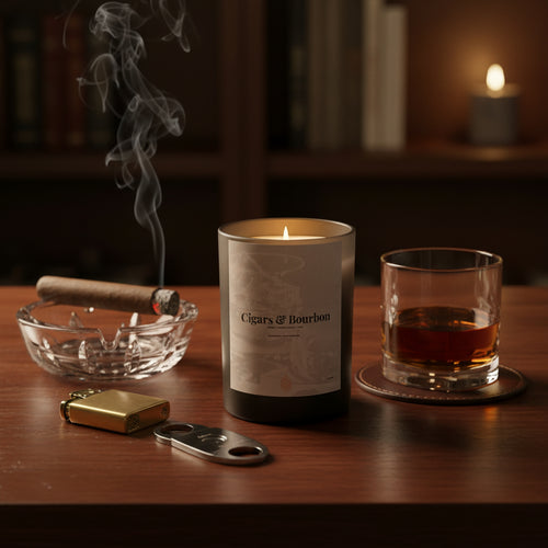 Cigars & Bourbon - Soy Wax Candle 11oz with Lid
