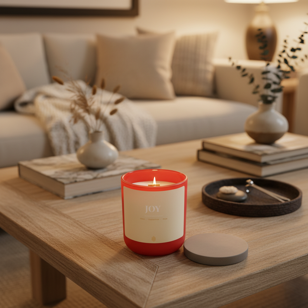 Joy -  12oz Soy Wax Candle with Wood Wick
