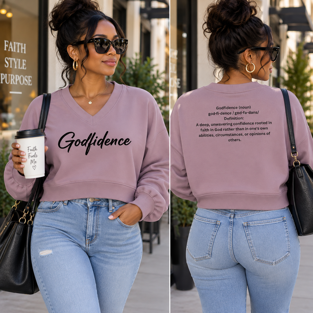 Women’s Crop V-Neck Sweatshirt