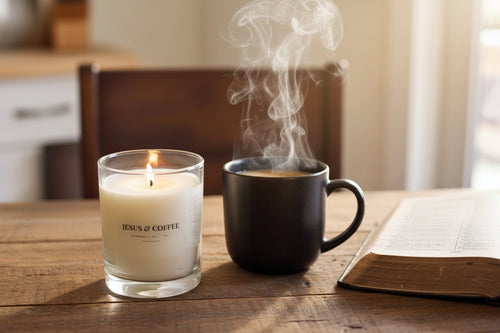 Jesus & Coffee - Soy Wax Candle 11oz with Lid
