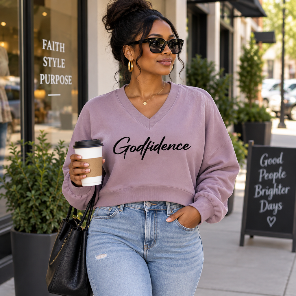 Women’s Crop V-Neck Sweatshirt